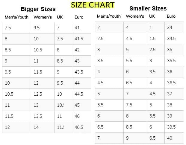 shoe size chart reviews tiltedsole website